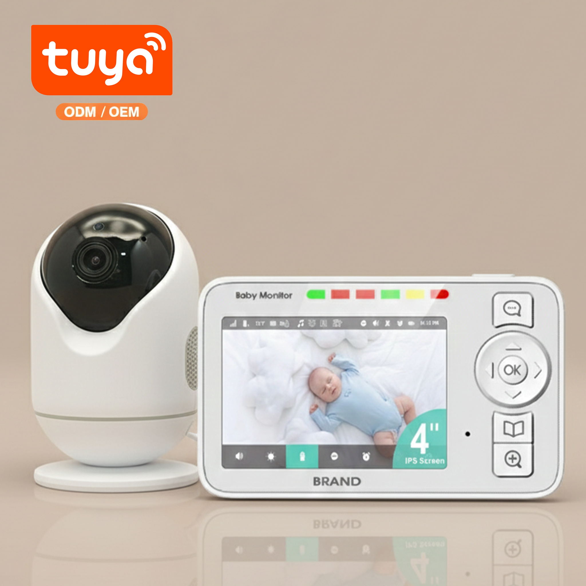 KT-418W Video Baby Monitor 4  IPS Screen 360° Pan-Tilt-Zoom Two-Way Talk Long Battery Life