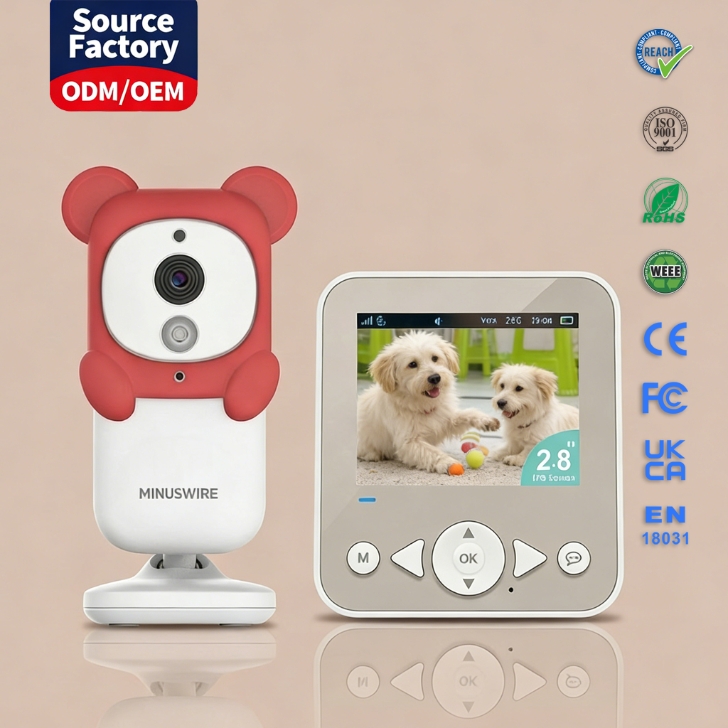 KT-905SB Cute Bear Design 2.8' IPS Screen Video Baby Monitor 720P HD Wireless Baby Monitor with OEM/ODM Service